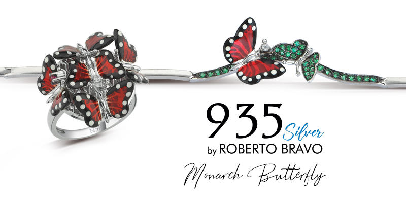 Roberto Bravo Gümüş Monarch Butterfly Koleksiyon Ürünleri